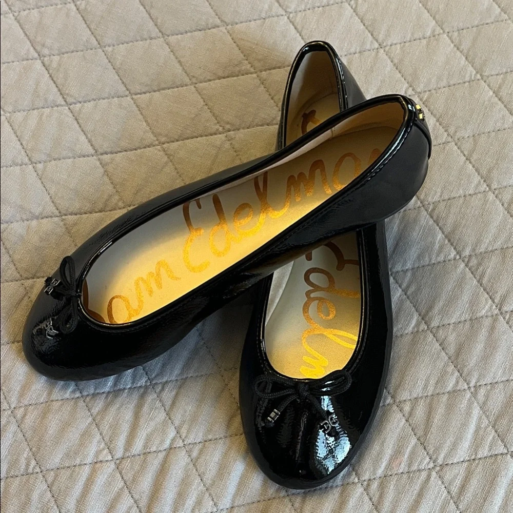 Sam Edelman Shiny Black Loafers - Picture 1 of 5